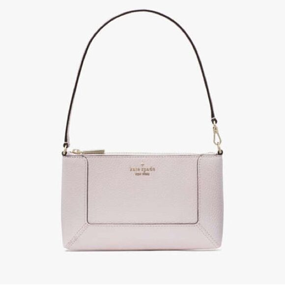 kate spade Handbags - Kate Spade Lena Convertible Wristlet SHIMMER PINK NWT pockets